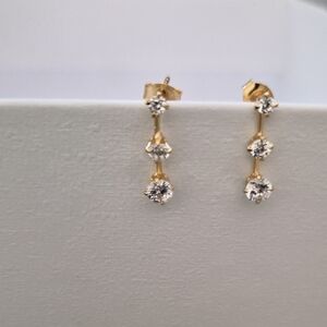 Elegant Gold and Silver Drop Earrings